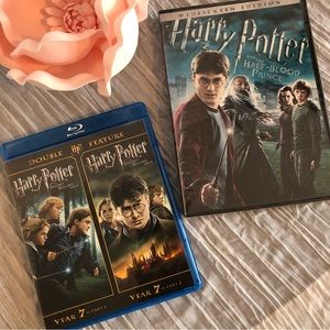 HARRY POTTER Blue Ray & DVD- #6 DVD NWT & #7 & PT 1& 2 DVD & Blue Ray preowned